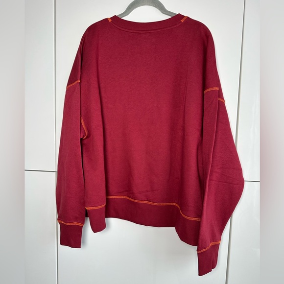 Virginia Tech Women’s Sweatshirt Hokies Burgundy Orange 2XL Collage Football - Picture 6 of 8